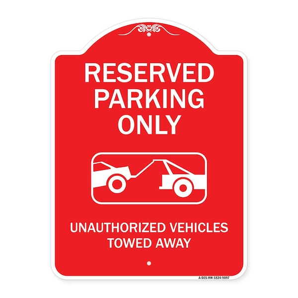 Signmission Resident Parking Unauthorized Vehicles Towed Away Heavy-Gauge Aluminum Sign, 24" x 18", RW-1824-9897 A-DES-RW-1824-9897 - main
